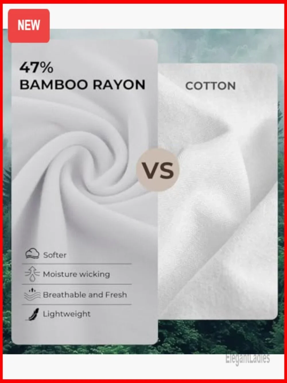 Men's Slim Fit V-Neck Undershirts 3-Pack, Moisture Wicking, Bamboo Rayon